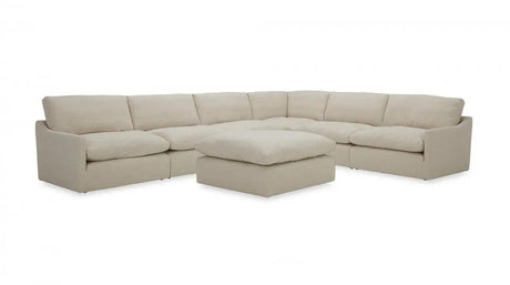 Vig Furniture - Divani Casa Lennon Transitional Beige Velvet Sectional Sofa Set - Vgknk8608-Wht-Set