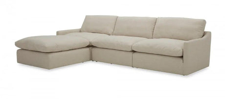 Vig Furniture - Divani Casa Lennon Transitional Beige Velvet Sectional Sofa Set - Vgknk8608-Wht-Set