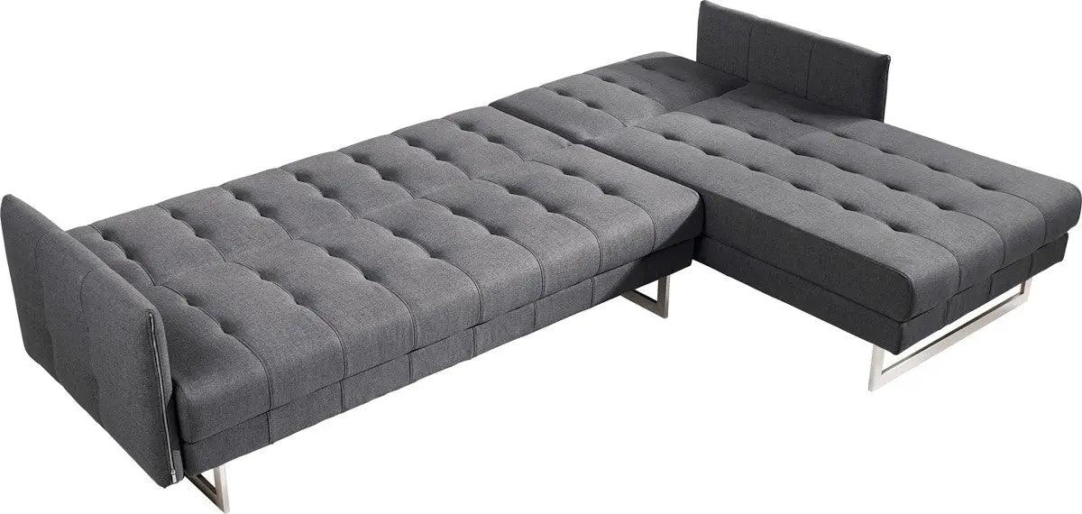 Vig Furniture - Divani Casa Lennox Modern Grey Fabric Sectional Sofa Be - Vgmb-1600D-Gry