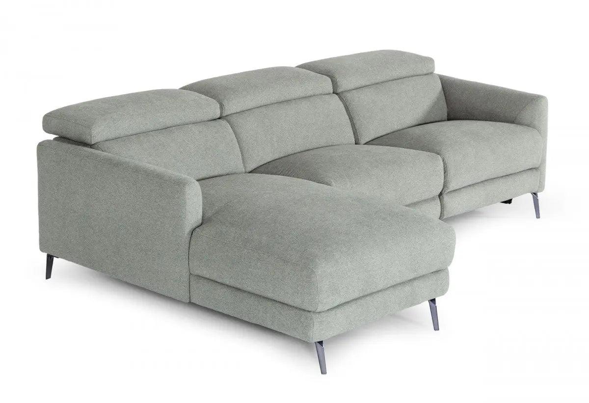 Vig Furniture - Divani Casa Lupita - Modern Grey Fabric Sectional With Left Facing Chaise - Vgkmkm.5000-Lf