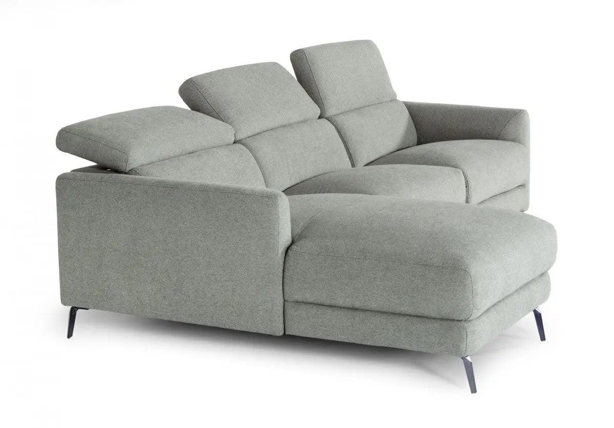 Vig Furniture - Divani Casa Lupita - Modern Grey Fabric Sectional With Left Facing Chaise - Vgkmkm.5000-Lf