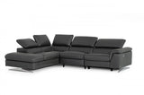 Vig Furniture - Divani Casa Maine - Modern Dark Grey Eco-Leather Sectional Sofa W- Recliner - Vgkne9104-Dk-Gry