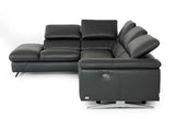 Vig Furniture - Divani Casa Maine - Modern Dark Grey Eco-Leather Sectional Sofa W- Recliner - Vgkne9104-Dk-Gry