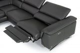 Vig Furniture - Divani Casa Maine - Modern Dark Grey Eco-Leather Sectional Sofa W- Recliner - Vgkne9104-Dk-Gry