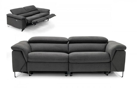 Vig Furniture - Divani Casa Maine Modern Dark Grey Fabric Sofa W- Electric Recliners - Vgkne9104-E9-Dgry-3-S