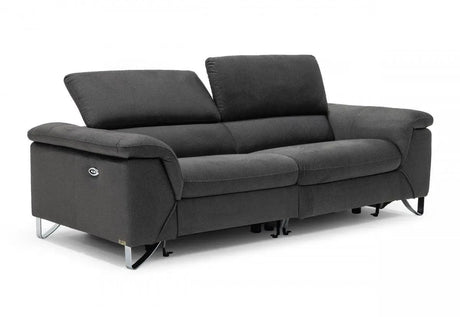 Vig Furniture - Divani Casa Maine Modern Dark Grey Fabric Sofa W- Electric Recliners - Vgkne9104-E9-Dgry-3-S