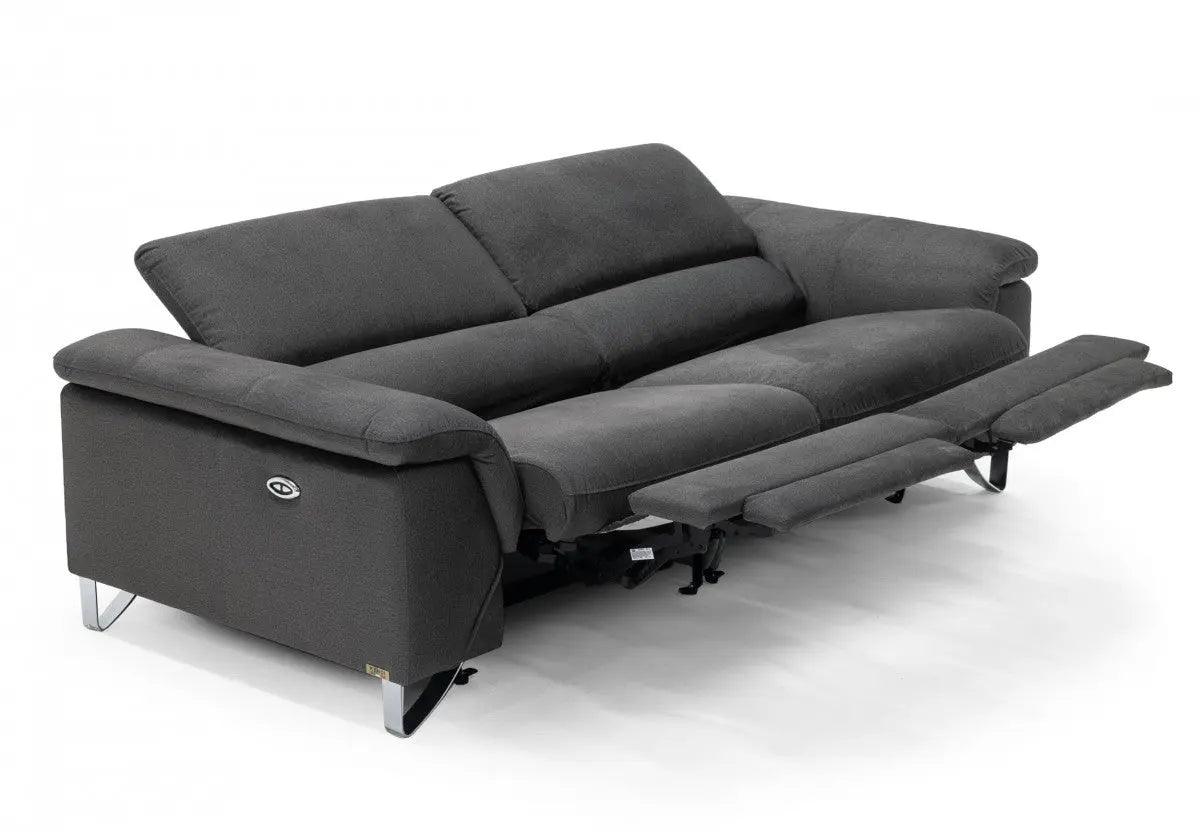 Vig Furniture - Divani Casa Maine Modern Dark Grey Fabric Sofa W- Electric Recliners - Vgkne9104-E9-Dgry-3-S