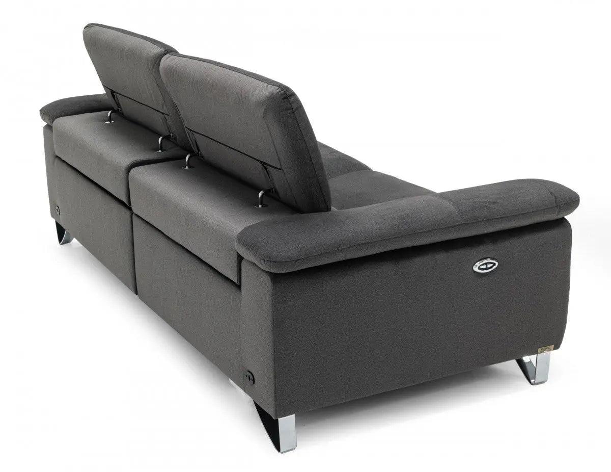 Vig Furniture - Divani Casa Maine Modern Dark Grey Fabric Sofa W- Electric Recliners - Vgkne9104-E9-Dgry-3-S