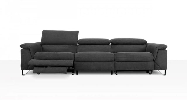 Vig Furniture - Divani Casa Maine - Modern Dark Grey Fabric Sofa W- Electric Recliners - Vgkne9104-E9-Dgry-4-S