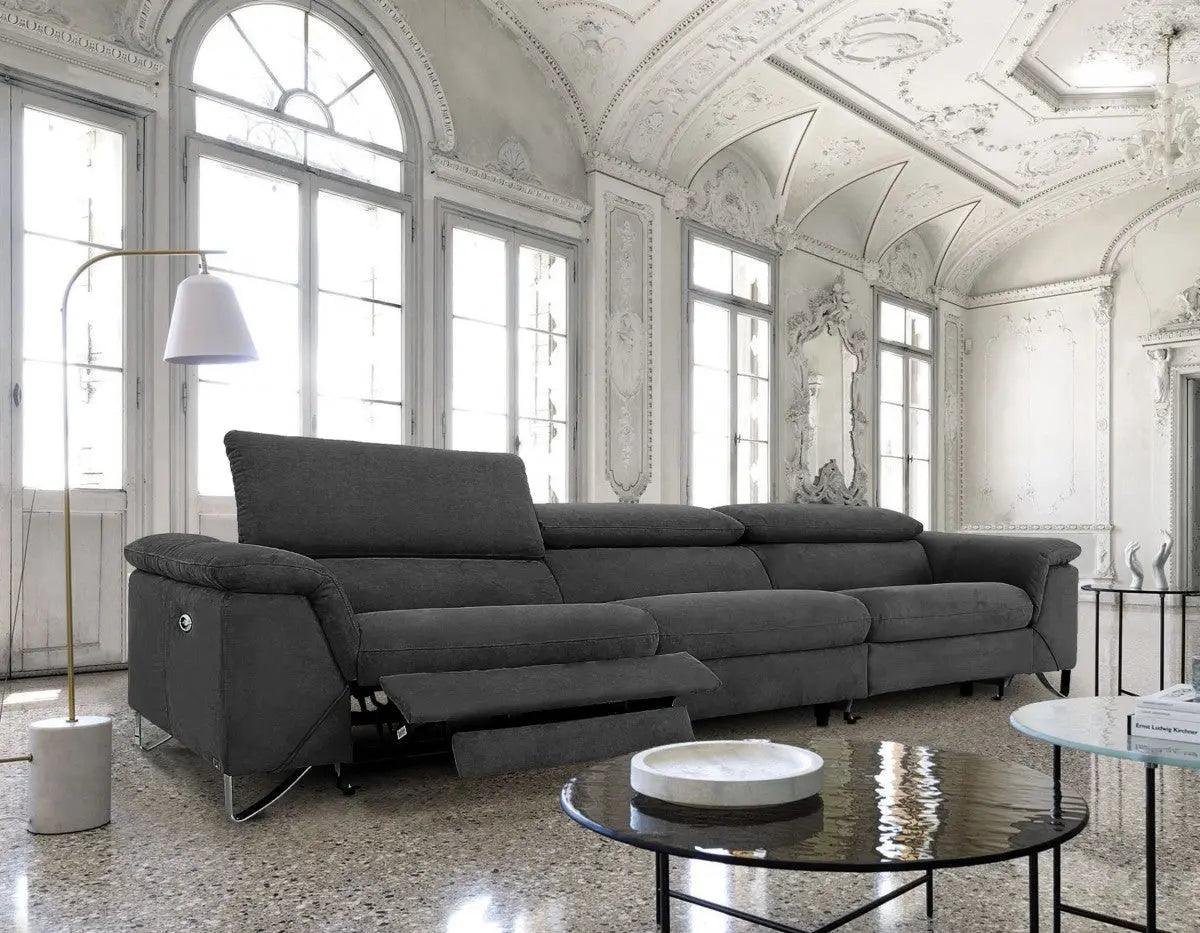 Vig Furniture - Divani Casa Maine - Modern Dark Grey Fabric Sofa W- Electric Recliners - Vgkne9104-E9-Dgry-4-S