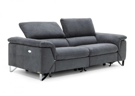 Vig Furniture - Divani Casa Maine Modern Dark Grey Fabric Sofa W- Electric Recliners - Vgkne9104-E9-Gry-3-S