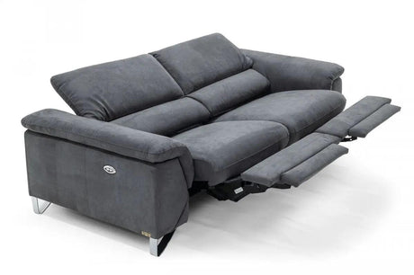 Vig Furniture - Divani Casa Maine Modern Dark Grey Fabric Sofa W- Electric Recliners - Vgkne9104-E9-Gry-3-S