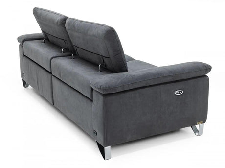 Vig Furniture - Divani Casa Maine Modern Dark Grey Fabric Sofa W- Electric Recliners - Vgkne9104-E9-Gry-3-S