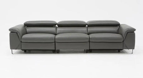 Vig Furniture - Divani Casa Maine Modern Grey Eco-Leather Sofa W- Electric Recliners - Vgkne9104-Eco-Dk-Gry