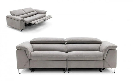 Divani Casa Maine Modern Light Grey Fabric Sofa WElectric Recliners Vgkne9104 - E9 - Lgry - 3 - S | Home Elegance USA