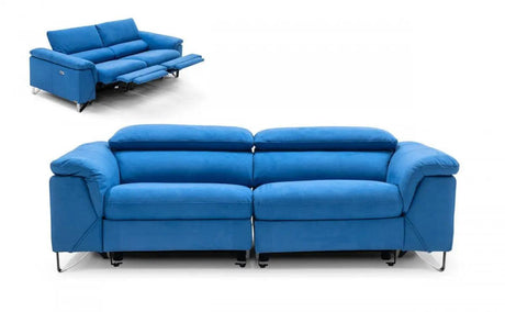 Vig Furniture - Divani Casa Maine Modern Royal Blue Fabric Sofa W- Electric Recliners - Vgkne9104-E9-Blu-3-S