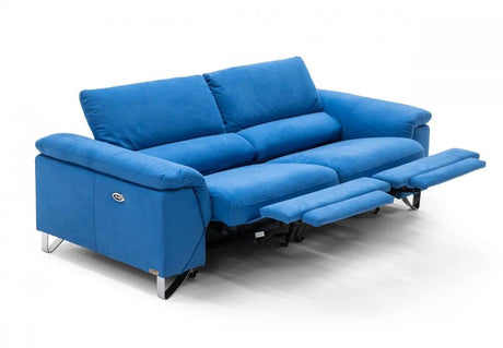 Vig Furniture - Divani Casa Maine Modern Royal Blue Fabric Sofa W- Electric Recliners - Vgkne9104-E9-Blu-3-S