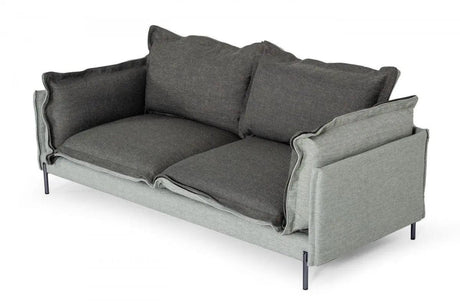 Vig Furniture - Divani Casa Mars - Modern Grey & Dark Grey Fabric Sofa - Vgcf591-Dkgry-S