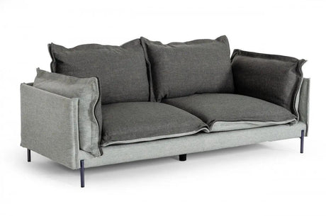 Vig Furniture - Divani Casa Mars - Modern Grey & Dark Grey Fabric Sofa - Vgcf591-Dkgry-S