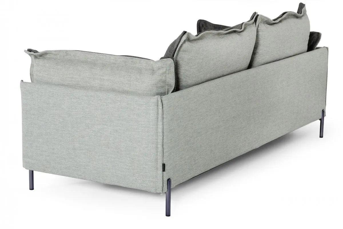 Divani Casa Mars Modern Grey & Dark Grey Fabric Sofa Vgcf591 - Dkgry - S | Home Elegance USA