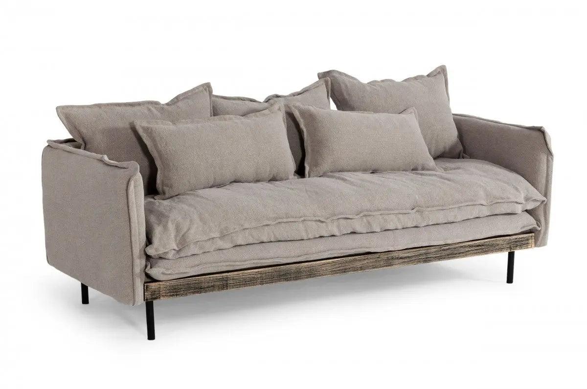 Vig Furniture - Divani Casa Mathis - Modern Grey Fabric Sofa - Vguimy635