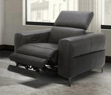 Vig Furniture - Divani Casa Meadow Dk Grey Leather Electric Recliner Chair With Electric Headrest - Vgkmkm.618H-Wht-Ch