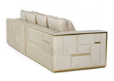 Divani Casa Mobray Glam Beige And Gold Fabric Sofa Vguimy524 | Home Elegance USA