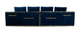 Vig Furniture - Divani Casa Mobray - Glam Blue & Gold Fabric Sofa - Vguimy524-Blue