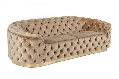 Vig Furniture - Divani Casa Murdoch - Glam Beige And Gold Fabric Sofa - Vguimy529