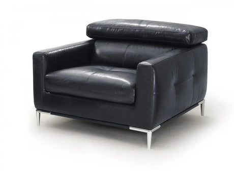 Vig Furniture - Divani Casa Natalia Modern Black Leather Chair - Vgkk1281X-Blk-Ch