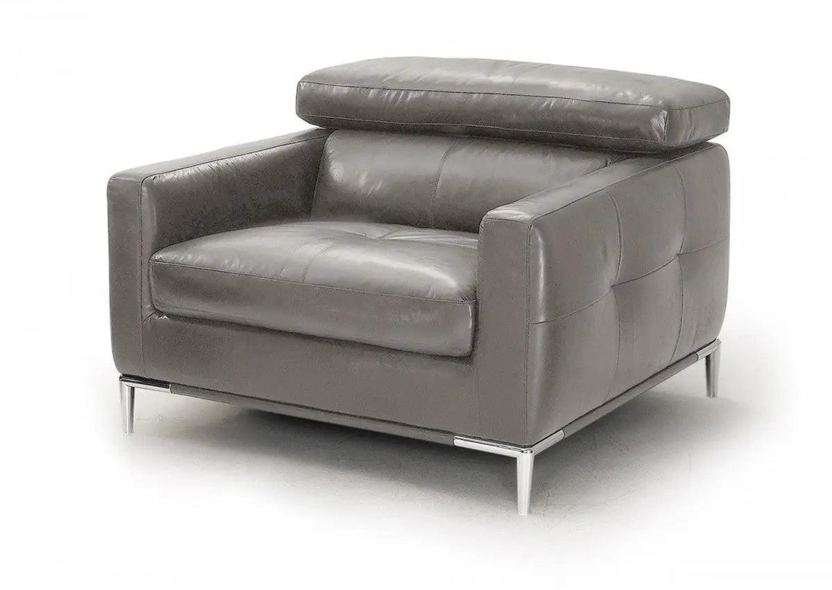 Vig Furniture - Divani Casa Natalia Modern Dark Grey Leather Chair - Vgkk1281X-Dkgry-Ch