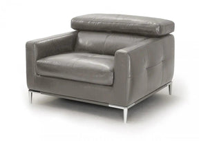 Divani Casa Natalia Modern Dark Grey Leather Chair Vgkk1281X-Dkgry-Ch