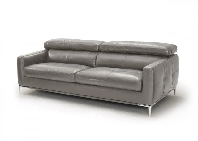 Vig Furniture - Divani Casa Natalia Modern Dark Grey Leather Sofa - Vgkk1281X-Dkgry-S