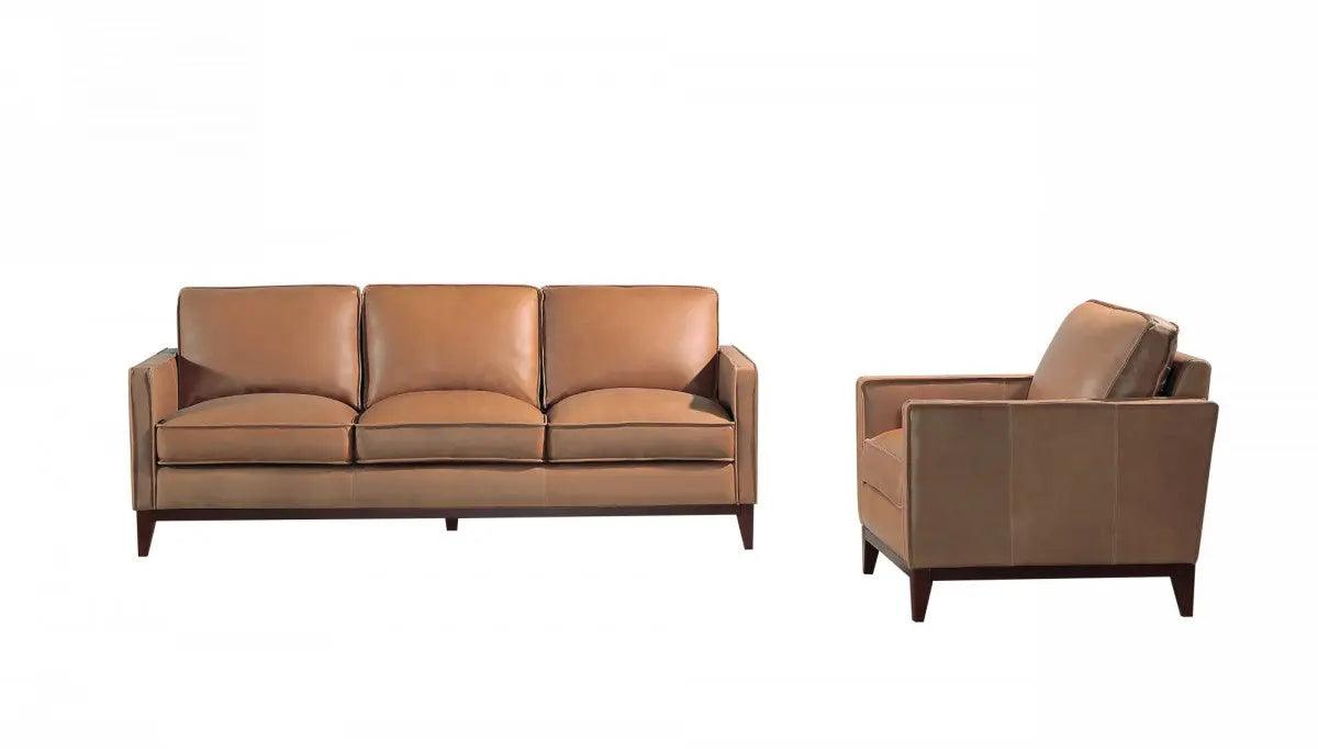 Vig Furniture - Divani Casa Naylor - Modern Brown Italian Leather Split Sofa - Vgca6394-Brn-S