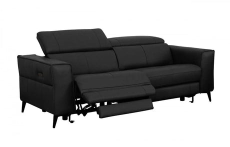 Vig Furniture - Divani Casa Nella - Modern Black Leather 3-Seater Sofa W- Electric Recliners - Vgkne9193-Blk-3S