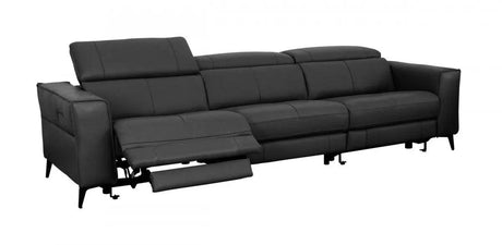 Vig Furniture - Divani Casa Nella Modern Black Leather 4-Seater Sofa W- Electric Recliners - Vgkne9193-Blk-4S