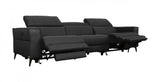 Vig Furniture - Divani Casa Nella Modern Black Leather 4-Seater Sofa W- Electric Recliners - Vgkne9193-Blk-4S