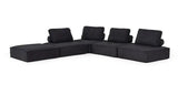 Vig Furniture - Divani Casa Nolden - Modern Black Fabric Sectional Sofa - Vgknk8542-Blk