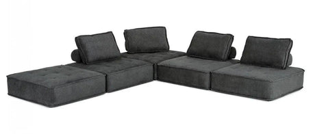 Vig Furniture - Divani Casa Nolden - Modern Dark Grey Fabric Sectional Sofa - Vgknk8542-Dkgry-1