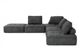 Vig Furniture - Divani Casa Nolden - Modern Dark Grey Fabric Sectional Sofa - Vgknk8542-Dkgry-1