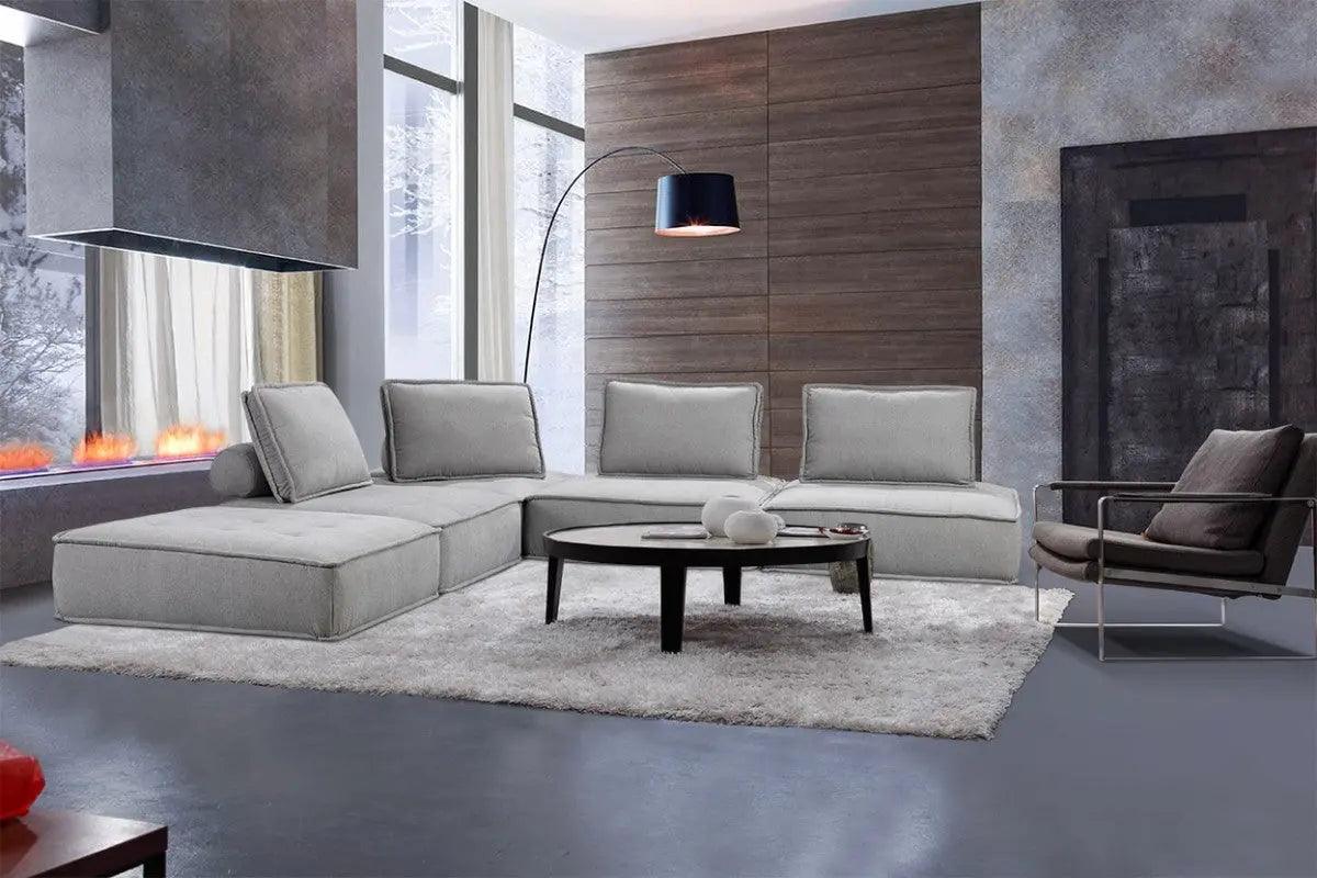 Divani Casa Nolden Modern Grey Fabric Sectional Sofa Vgknk8542 - Grey | Home Elegance USA