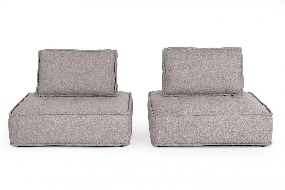 Vig Furniture - Divani Casa Nolden - Modern Grey Fabric Sectional Sofa - Vgknk8542-Grey