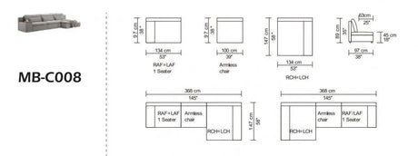 Vig Furniture - Divani Casa Paseo - Modern Grey Sectional Sofa - Vgmb-C008