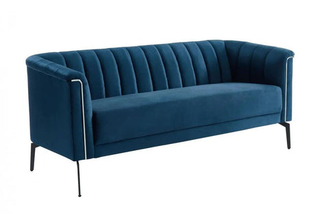 Vig Furniture - Divani Casa Patton - Modern Blue Fabric Sofa - Vghcjy2018-Blue