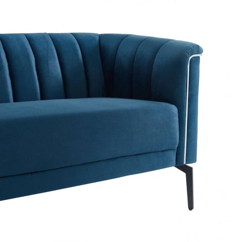 Vig Furniture - Divani Casa Patton - Modern Blue Fabric Sofa - Vghcjy2018-Blue