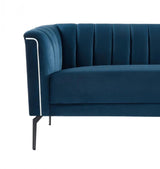 Vig Furniture - Divani Casa Patton - Modern Blue Fabric Sofa - Vghcjy2018-Blue