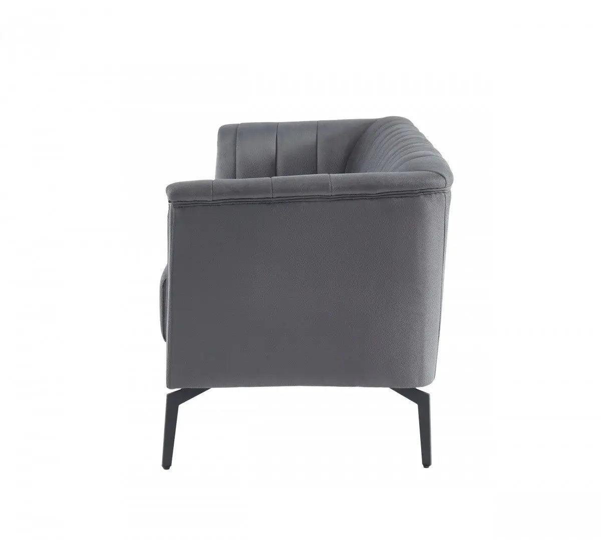 Vig Furniture - Divani Casa Patton - Modern Dark Grey Fabric Sofa - Vghcjym2018-Dkgry