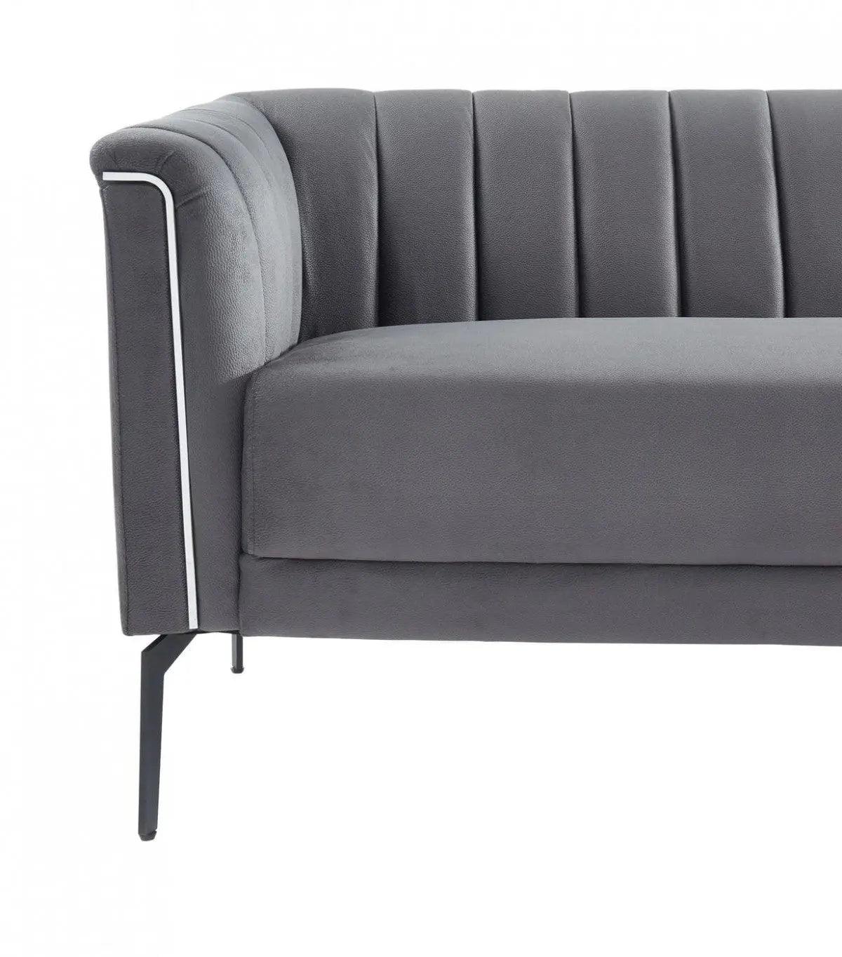 Vig Furniture - Divani Casa Patton - Modern Dark Grey Fabric Sofa - Vghcjym2018-Dkgry