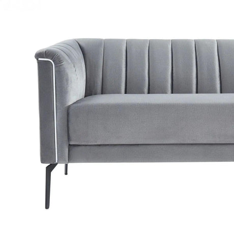 Vig Furniture - Divani Casa Patton - Modern Grey Fabric Sofa - Vghcjym2018-Gry