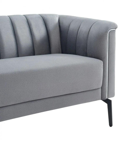 Vig Furniture - Divani Casa Patton - Modern Grey Fabric Sofa - Vghcjym2018-Gry